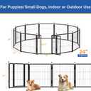 Dog Playpen 24 inch 12 Panels for Indoor & Outdoor Use – Heavy-Duty Metal Pet Fence with Ground Stakes, Rounded Ball Tops for Safety, Stable & Foldable Design, Easy to Assemble