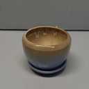 AVLA 3 Pack Ceramic Plant Pots, Gardening Drip Glazed Planters, Decorative Flower Pot with Drainage Hole and Saucer, Round Rustic Houseplant Container for Succulent Herbs Cactus Orchid, Home Office