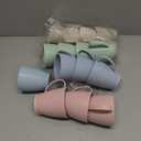 Meyeyaia 16pcs Wheat Straw Cups, 10 Oz Wheat Straw Plastic Coffee Mug with HandlesReusable Coffee Cups Lightweight Microwavable Dishwasher Safe Unbreakable for Tea Milk Water Juice