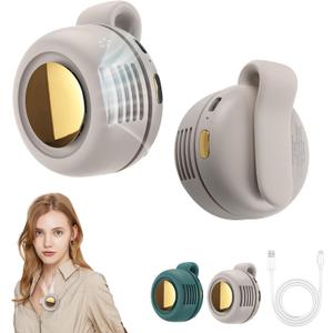 Portable Silent Mini Bladeless Electric Fan,Mini Clip on Fan for Shirt & Waist,3-Speeds Clip On Fans for Shirt,Rechargeable,for Office,Travel,Outdoors (White)