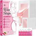 60 PCS Wax Strips - 40 Facial & 20 Body Waxing Kit for Women’ s Hair Removal, Wax Strips for Face