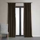 HPD Half Price Drapes Signature Blackout Velvet Curtains 96 Inch Long (1 Panel) 4-Pass Hotel Blackout Lined Window Curtains Thermal Blackout Curtains for Bedroom, Living Room, 50W x 96L, Java 