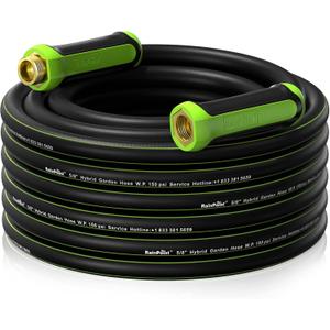 RAINPOINT Garden Hose 50ft x 5/8", Water Hose Heavy Duty, Flexible, Lightweight Durable Hybrid Hose with Swivel Handle for Yard, Car Wash, Pets, No Kink, Male to Female Fittings