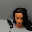 Hairingrid 26"-28" Mannequin Head Hair Styling Training Manikin Cosmetology Doll Head Synthetic Fiber Hair and Free Clamp Holder (Black)