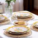 4-Piece Melamine Dinnerware Set 9 Inch Lemon Design, Shatterproof, Lightweight Plates for Daily Use, Dishwasher Safe, Spring Decoration Lemon-Themed Plates