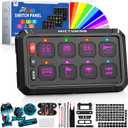 MICTUNING P1s RGB 5 Inch 8 Gang Switch Panel, High Power 6 Level Brightness Multifunction Flash Toggle Strobe Momentary Circuit Control Relay System Box for Car w/Silicone Cover