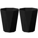 Trash Can Bathroom Garbage Can 2.6 Gallon Plastic Waste Basket for Office Bedroom Kitchen, 2 Pack Black (BK)