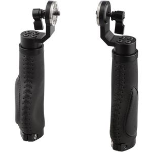 CAMVATE Aluminum Rosette Leather Handle Grip for Rosette Standard Accessory One Pair(Black,M6 Thread,31.8 mm) - 1446