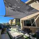 SUNLAX Sun Shade Sail 8' x 8' x 8' Dark Grey Triangle Canopy Sail Shade Cover UV Block Permeable Sunshade Outdoor for Patio Backyard 
