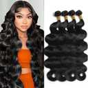 12A Human Hair Bundles 20 22 24 26 Inch 100% Unprocessed Virgin Brazilian 4 Body Wave Bundles Human Hair 400g Human Hair Bundles Hair Extensions Natural Color