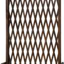 MyGift Expandable Garden Trellis, Solid Wood Freestanding Lattice Panels for Outside, Decorative Lattice Fence Trellis for Climbing Plants Outdoor, Brown