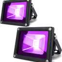 LANFU 2 Pack 10w LED Black Light Blacklight for Fluorescent Neon Glow in The Dark High Power LED Flood Light IP65 with Plug for Party Birthday,Bar,Party Supplies,Neon Glow,Aquarium,Night Club