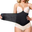 YERKOAD 360 Bbl Lipo Foam Ab Board Post Surgery Abdominal Compression Board Belly Lipo Wrap Recovery Waist Cincher (Black, M)