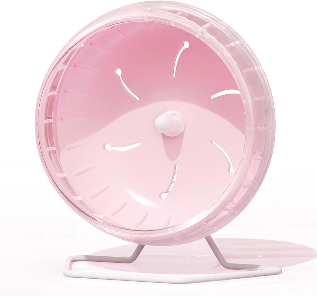 8.3 Inch Silent Hamster Wheel, Pet Small Animals Exercise Running Toys, Large, Pink