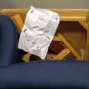 VKNOW Mid-Century Accent Chair, No Tools Assembly Required, Modern Upholstered Polyester Armchair for Living Room,Comfy Reading Accent Chairs with Wood Legs for Bedroom, Navy Blue