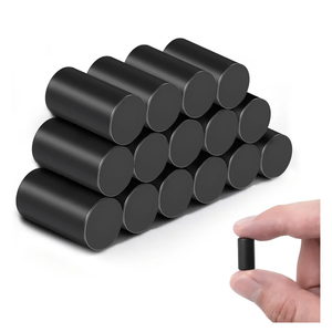 Locker Magnet,Black Fridge Magnets,Cylindrical Magnetic Rods, Locker Accessories (0.3inDx0.59inH), 12pcs, (Pack Of 2)