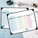 Desk Calendar 2026-12 Monthly Large Desk Calendar 2026, 22" x 17", Jan. 2026 - Dec. 2026, Corner Protector, Large Ruled Blocks - Colorful Lump