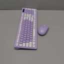 Wireless Keyboard and Mouse Combo, Full-Sized Wireless Keyboard and Adjustable DPI Mouse, 2.4GHz USB Receiver, Wireless Keyboard and Mouse for PC, Windows, Desktop, Laptop (Purple)