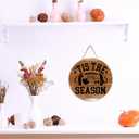 2 x Fall Football Vintage Wooden Hanging Sign Tis The Season Autumn Thanksgiving Wall Door Decor Fall Decorations for Home Office Classroom Party Living Room Porch Indoor Outdoor
