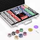 Texas Holdem Poker Chips Set,500 Pcs Poker Set,Denomination Poker Chip Set With Numbered,Professional Composite Clay Casino Chips,Aluminum Case 11.5 Gram Gaming Chips for Texas Holdem,Blackjack Game