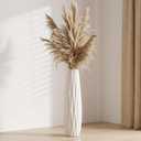 White Floor Vase, 24" Tall Vase Ceramic Decorative Large Vases for Living Room Decor Home Office Bedroom, Modern Big Standing Flower Vase with Glossy Glaze
