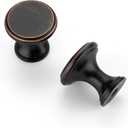 Ravinte 10 Pack Oil Rubbed Bronze Kitchen Cabinet Knobs, Solid Oil Rubbed Bronze Pulls Zinc Handles Simple Drawer Cabinet Hardware for Cupboard Drawer Knobs