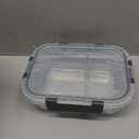 GULFLIN 2 Compartment Glass Meal Prep Containers, Only 1 Pack Reusable Food Storage Containers with Lids, Lunch Containers for Adults, Portion Control, Airtight, Freezer to Microwave Safe(34oz+22oz)