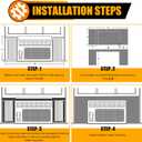 LBG Products Window Air Conditioner Side Panels,Full Surround AC Foam Panel for Indoor Window AC Units,Summer and Winter Window Seal Cover (Black)