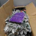 6 FT Prelit Snow Flocked Christmas Tree, Artificial Spruce Christmas Tree with 250 Warm White LED Lights, 600 PVC Branch Tips, Easy Assembly/Metal Stand/Hinged Branches Decoration