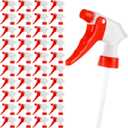 50 PCS Spray Nozzle for Bottles, Spray Bottle Nozzle Replacement, Adjustable Spray Bottle Tops with Mist Stream Sprayer, Trigger Bottle Sprayer Nozzles Fits Standard 28/410 Neck Bottles  Red