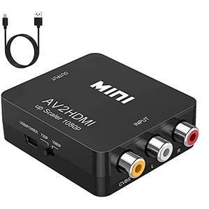 BD&M AV to HDMI Converter, RCA to HDMI Adapter, Composite CVBS Video Audio Support PAL/NTSC for TV/PC/ PS3/ STB/Xbox VHS/VCR/Blue-Ray DVD Players