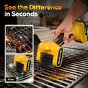 Upgraded Electric Grill Brush, Cordless BBQ Cleaner with 700RPM Powerful Motor & High-Torque Deep Cleaning, 90-Min RuntimeLED Light, 21V Rechargeable Grill Cleaning Tool for Gas & Charcoal Grills