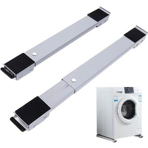 Adjustable Furniture Washing Machine Dolly with Mobile Rolling Base and Brake - Grey