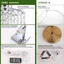 Crystal Battery Operated Wall Sconce, Rechargeable Wall Lamp with 5200mAh Battery & Remote Control, Modern Dimmable Wireless Wall Lights Fixture for Bedroom Bathroom (Clear, Silver Base)