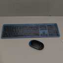 Wireless Keyboard and Mouse Combo  Full Size Slim Thin Wireless Keyboard Mouse with Numeric Keypad 2.4G Stable Connection Adjustable DPI (Dark Blue)