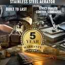 Manual Lawn Aerator - 42 Inch, 304 Stainless Steel Aerator Lawn Tool, Easy to Install, Rust Resistant, Core Aerator for Yard&Grass Compacted Soil, 3 Detachable Hollow Tines, Non Slip Foot Pad