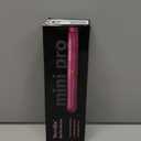 Terviiix Mini Flat Iron Adjustable Temperature, Travel-Size Mini Hair Straightener, Small Flat Irons for Short Hair/Curls Bangs, Ceramic Portable Tiny Hair Curler, Dual Voltage, Auto-Off, Pink, 1/2'' (Hot Pink)