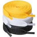 UpUGo 6 Pair Flat Shoe laces, 5/16" Wide Shoelaces for Athletic Running Sneakers Shoes Boot Strings