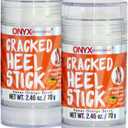 Onyx Professional Cracked Heel Repair Balm Stick for Dry Cracked Feet Treatment, Orange Scent, 2 pack - Moisturizing Foot Balm, Rolls On, No Mess Like Foot Cream or Foot Lotion, Heel Treatment