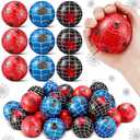 JolliLudo 30 Pcs Spider Party Favors Stress Balls 2.5'' Spider Web Soft Foam Squeeze Ball Sensory Fidget Toys Gifts for Kids Birthday Party Supplies, Girl Boy Gifts, Finger Exercise