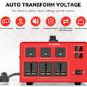 6000W Heavy Duty Voltage Converter Transformer Step Up 110V to 220V & Step Down 220V to 110V, Auto Input Recognition, 3 US & 3 Universal Outlets, LCD Display, Circuit Breaker for Travel & Home