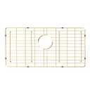POPFLY 304 Stainless Steel Gold Kitchen Sink Grid Protector, 28-3/8" × 14-3/16" Sink Bottom Grate with Rear Drain for Single Bowl Kitchen Sinks, Scratch & Noise Protection, PF602915UWG-G126