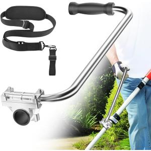 Upgraded Ergonomic Weed Eater Handle, String Trimmer Grip with Adjustable Shoulder Harness & Bracket Clamp, Universal Back Saver Handle Extension Trimmer Handle for Lawn Care, Yard Trimming
