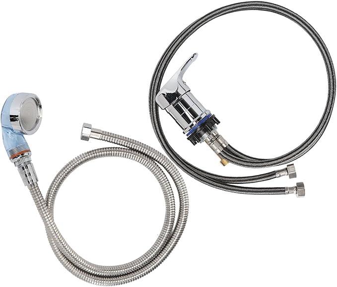 Shampoo Bed Bowl Sprayer Kit, Salon Shampoo Bowl Faucet Sprayer Kit with 120cm Hose Mixing Valve Shampoo Basin Bowl Sprayer Set