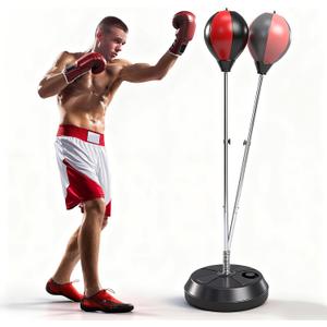 Punching Bag with Stand, Boxing Bag for Adults - Height Adjustable - Speed Bag for Training, Boxing Equipment, Stress Relief & Fitness