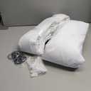 Snow White Pinch Pleated Blackout Linen Curtains 86 Inches Long for Bedroom Pleated 100% Black Out Drapes with Liner Modern Farmhouse Extra Long 86 Inch Window Curtain Panel for Living Dining Room