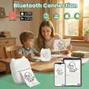 AI Voice Sticker Printer, Portable Voice Controlled Mini Printer, Inkless Thermal Sticker Maker for Home Office Study Notes & Label DIY (1 Roll Sticker Paper Included)