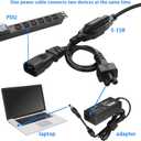 JSADZKJY IEC 320 Y Distributor Power Cable C14 Male to C5 Female+ NEMA 5-15R Female Extension Power Cable 10A 250V C14 to C5+NEMA 5-15R AC Adapter Cablefor Laptop Receptacle Converter (33cm/1ft)