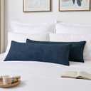 Kevin Textile 14x36 Inch Long Lumbar Cover 1 Pack Soft Boucle Textured Decorative Waterproof Rectangle Cushion Elegant Accent Pillows for Couch Sofa Chair Bed Home Decor Indoor Outdoor Navy Blue