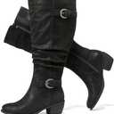 Luoika Women's Extra Wide Calf Low Heel Knee-High Boots Size 8.5